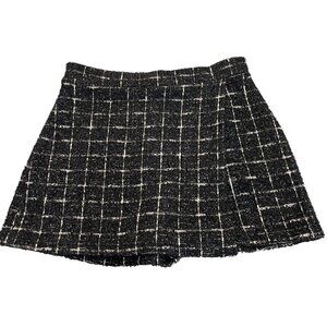 Sincerely Jules Black & White Tweed Plaid Skort Womens Size LJR Casual Versatile
